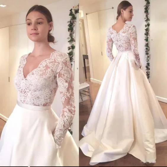 LORIE Boho белое свадебное платье глубокий v-образный вырез кружевной топ платья невесты Элегантное свадебное платье длиной до пола Сделано