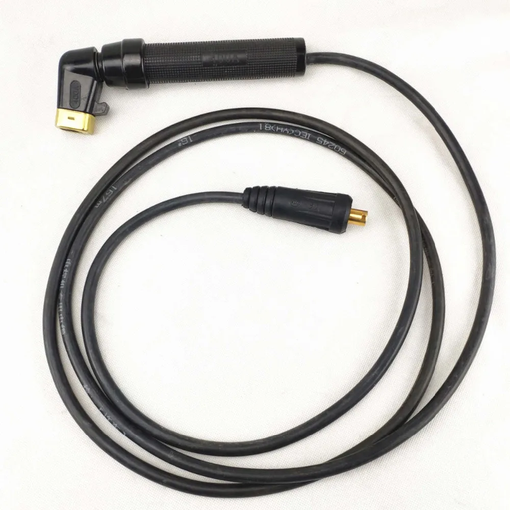 Juego de cables de soporte de electrodo, juego de cables de soldadura de 3m, 16mm de cuadrados, Conector de DKJ35-50, 160-350A, palo de arco/Cable de soldadura MMA