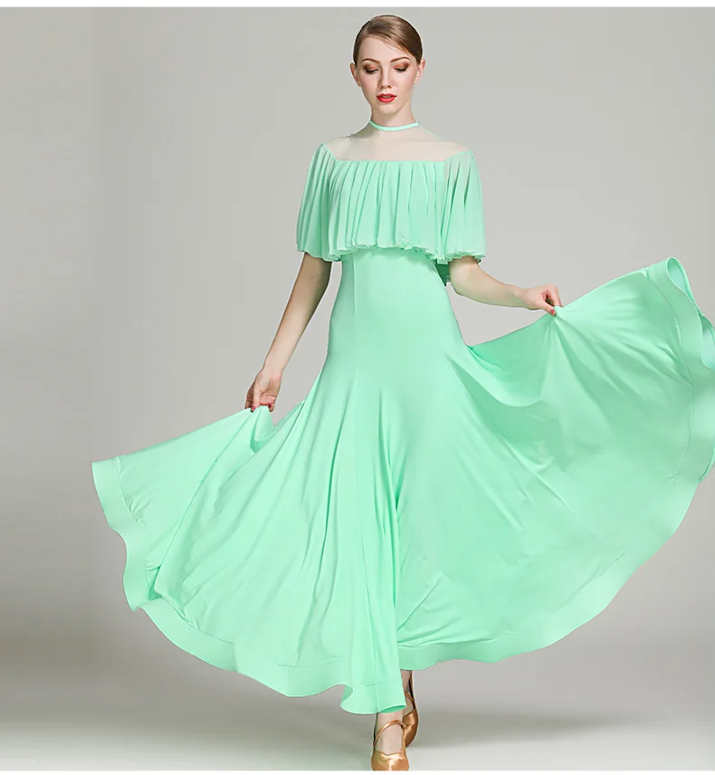 

Lady Ballroom Dance Competition Dresses Women/Ballroom Dresses Ballroom Waltz Dresses Tango Dancing Suit Short Sleeve D-0694