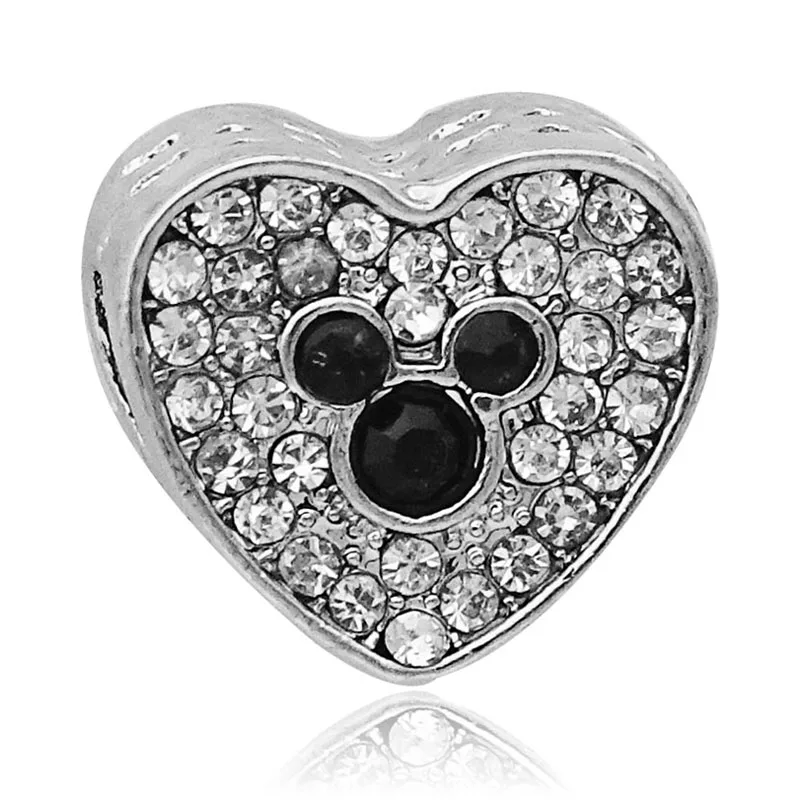 mickey heart 2 Дропшиппинг Подвески бусины Микки Минни мультфильм хрустальные бусины подходят к оригиналу Пандора талисманы Браслеты DIY женские ювелирные изделия - Цвет: mickey heart 2