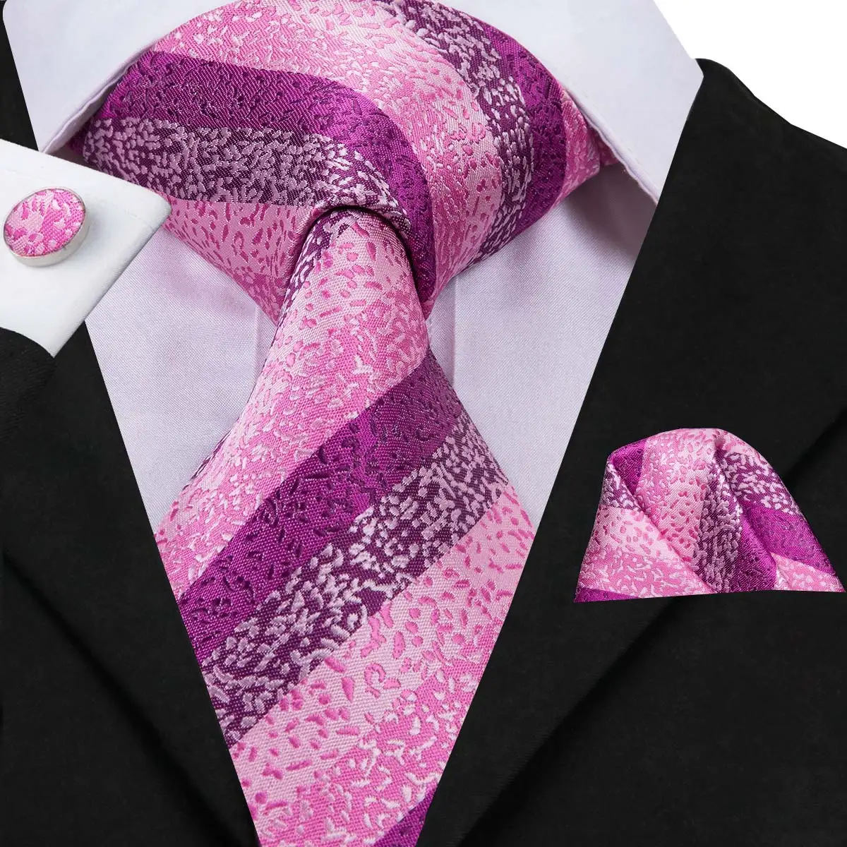 

Hi-Tie, новый модный стиль, красные галстуки в полоску для мужчин, 100% шелковые галстуки ручной работы, Hanky запонки, набор для Свадебная деловая В...