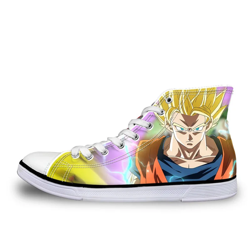 CDHJ1019AK THIKIN мужские кроссовки на заказ Супер Saiyan Son Goku модные аниме Dragon Ball Z печати повседневные на шнуровке плоские высокие холщовые туфли - Цвет: CDHJ1019AK