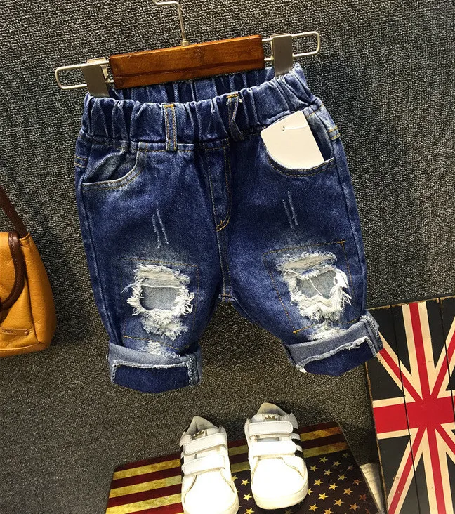 Розничная продажа детский Летние шорты для мальчиков Детские джинсы Новые