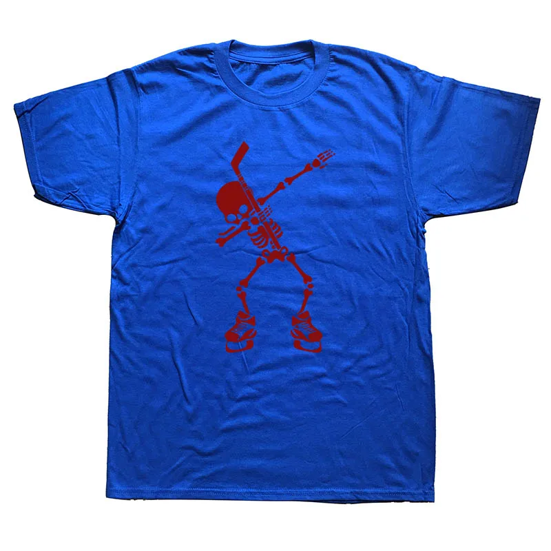 blue Hockeyer Skeleton Dab Dance футболка для Хэллоуина новая футболка Мужская модная футболка Модная хлопковая футболка размера плюс - Цвет: blue