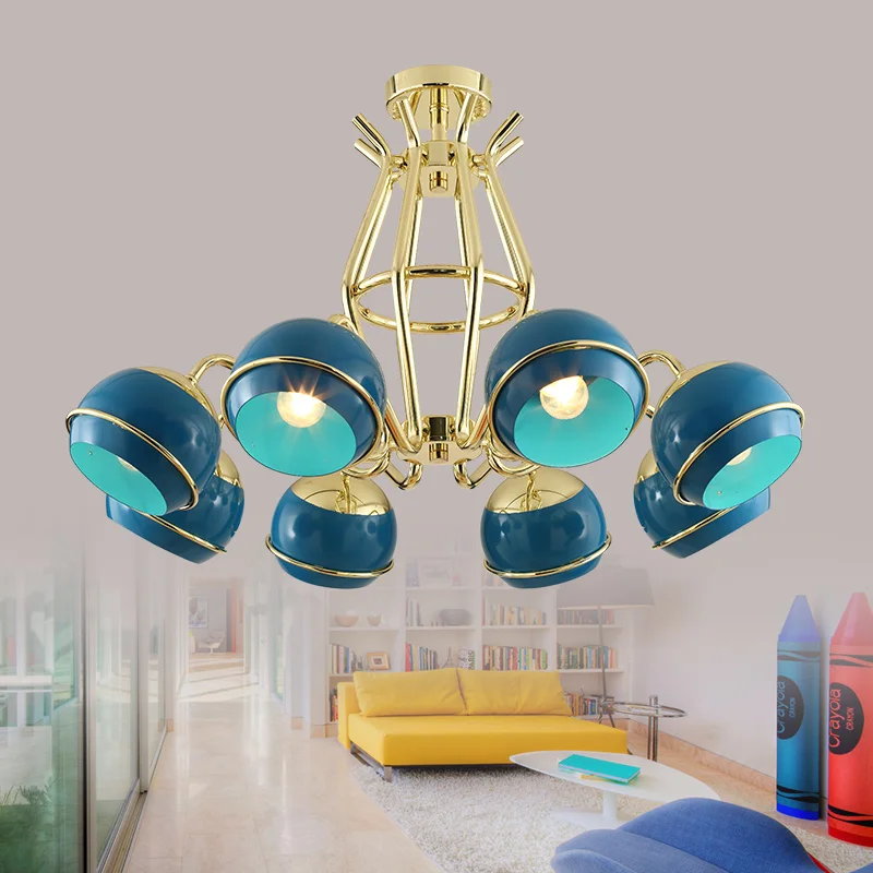 Магазин одежды Дамский магазин 8 головок подвесные лампы салон красоты синяя