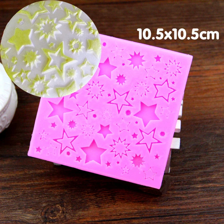 

Creative DIY Many Different Star Shape Fondant Cake Lace Molds Chocolate Mould Kitchen Baking Tools Cake Decoration Tools FM640
