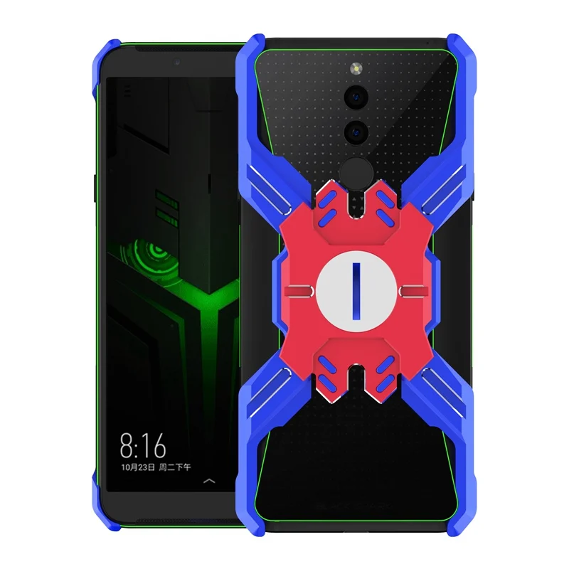 Чехол для Xiaomi Black Shark 2, роскошный защитный металлический противоударный чехол для Xiaomi Black Shark 2 Hero, механический чехол - Цвет: blue-red