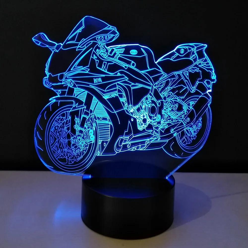 Лампа светодиодная аккумуляторная для мотоцикла ночсветильник из метакрилата