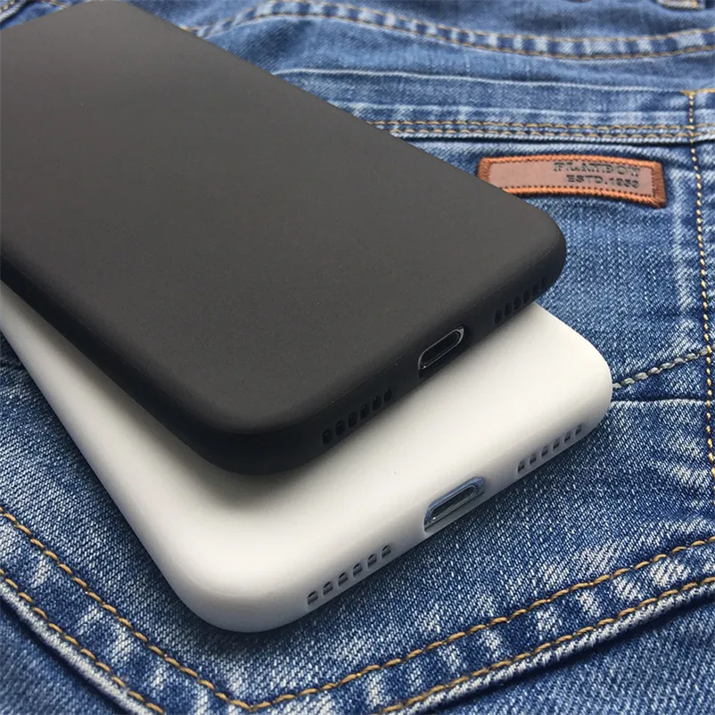 Белый черный матовый чехол для iPhone 11 Pro Xs Max XR X 10 5 5S SE 6 6S 7 8 Plus мягкая задняя крышка