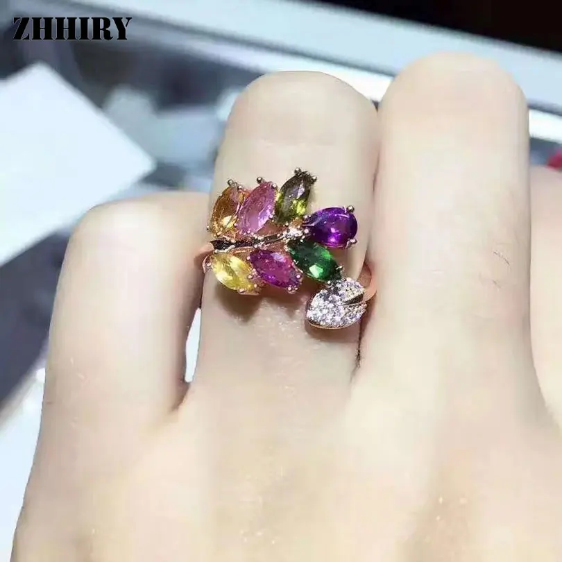 Женский комплект ювелирных изделий ZHHIRY из серебра 925 пробы с натуральным