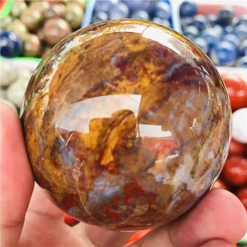 

6-8cm natural bitstone polished crystal healing ball