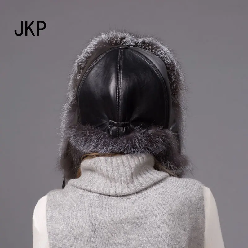 JKP 2018 новый популярный товар модная зимняя шапка из лисьего меха с ушками для