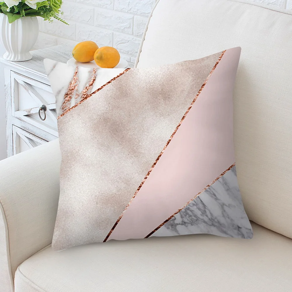 Чехол для подушки Lash розовое золото геометрический ананас блестящая