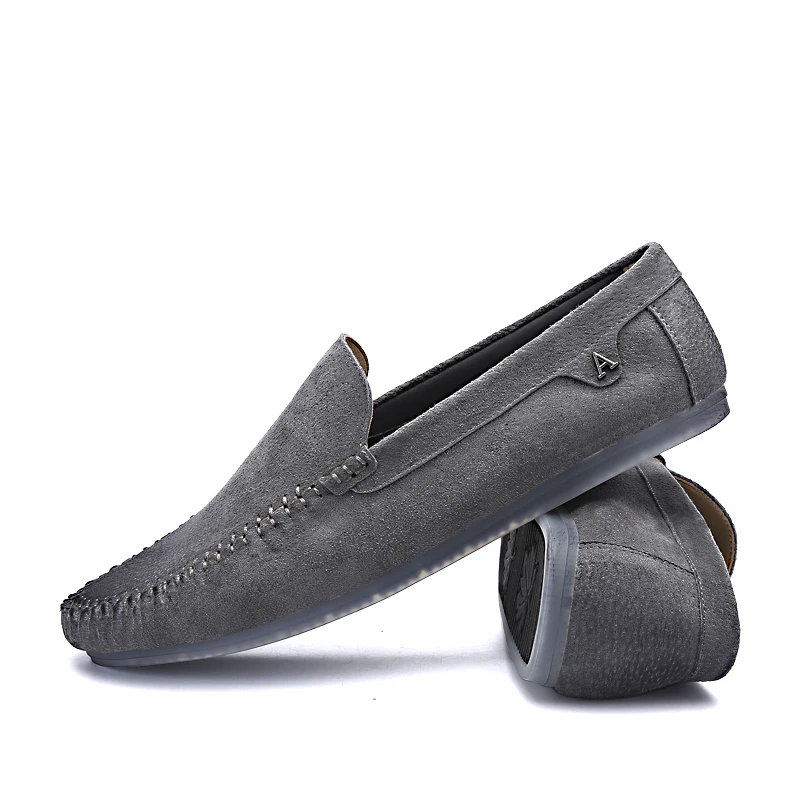 MOZOEYU Brand Fashion Spring Shoes Soft Moccasins Men Loafers High Quality Pig Suede Flats Leather Driving | Обувь