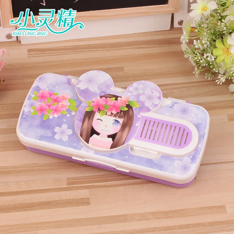 С изысканными зеркальными расческами для девочек коробка канцтоваров