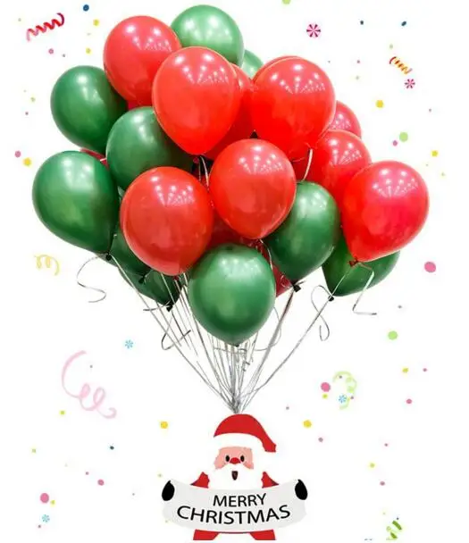 100PCS/Lot Christmas balloon decoration mall hotel school 2.2g Subgloss Red Black Green Balloon | Дом и сад