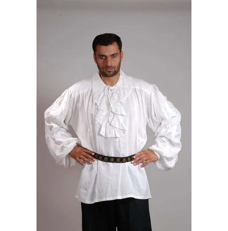 Мужская рубашка с рюшами на шнуровке пиратский костюм пиратского Викторианского