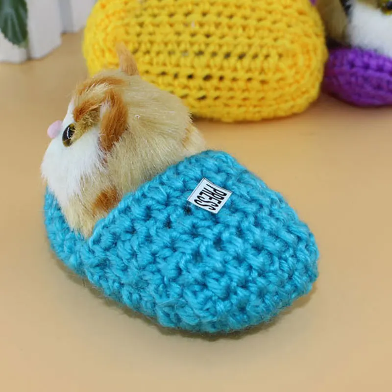 Милые Имитационные издающие звук обувные котята Коты плюшевые игрушки детские