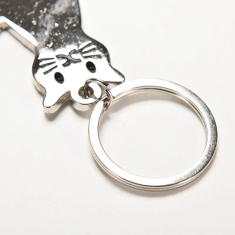 Новый модный креативный металлический брелок в форме кошки 1 шт. для ключей