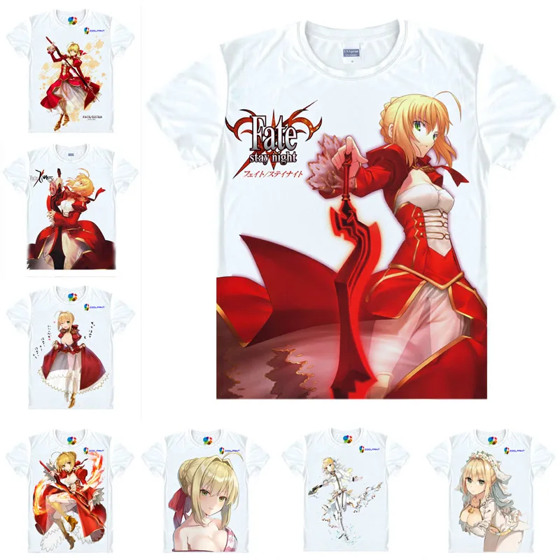 Аниме рубашка Coolprint Fate Stay Night футболки с коротким рукавом принтом саблей Нерон