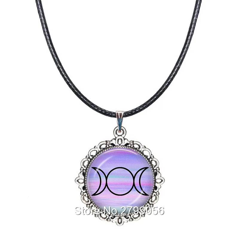 Ювелирные изделия wicca Тройная Луна пентаграмма ожерелье полумесяц колье луна