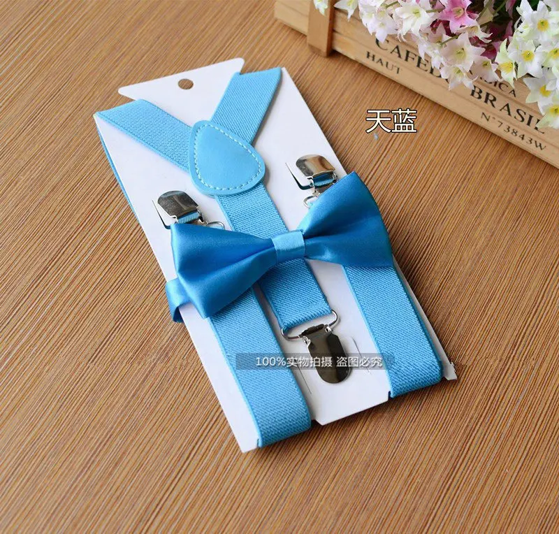 Kids Elastic Suspenders& Bow Tie RetailChildren Matching Tuxedo Suit Boys Girls Costume Adjustable Y-Back Brace Belt for 1-10T