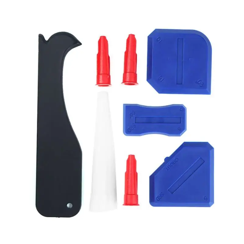 8 pcs Домашний инструмент для удаления шприца, герметик, гладкий скребок, набор инструментов для затирки, окна, двери, силиконового стекла, скребок для цемента, инструмент - Цвет: 8 pcs