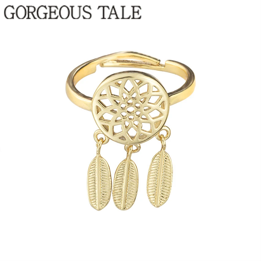 Новинка оптовая продажа 10 шт./лот минималистский Boho Перо Кольца Модные украшения