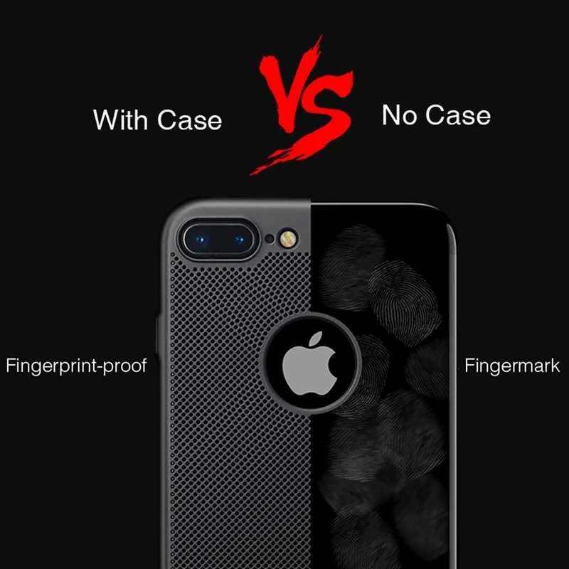 Portefeuille тепловыделение чехол для iPhone 7 ультра тонкий жесткий ПК сетка задняя