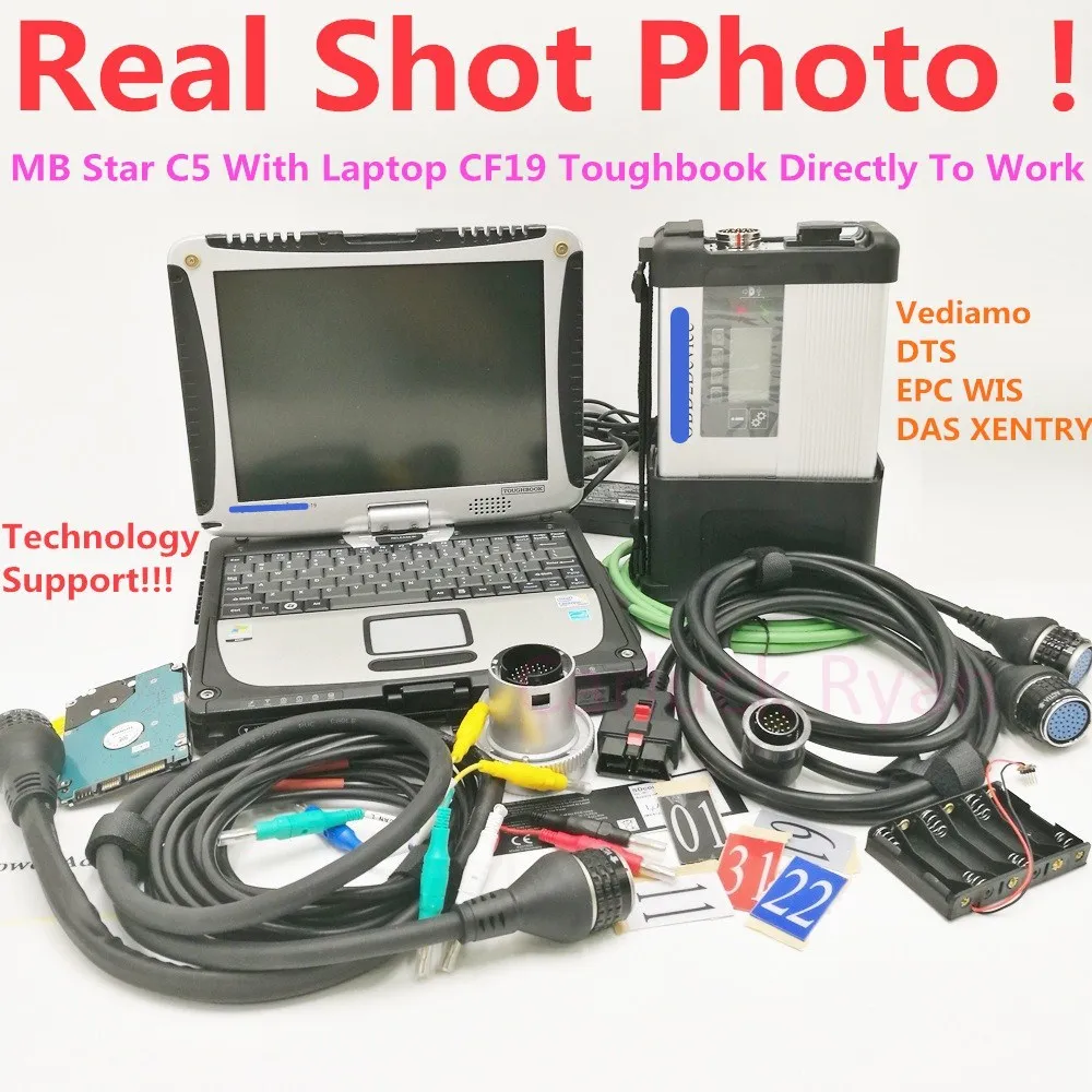 Hot MB Star C5 с SSD ноутбук cf 19 i5 3320m 8 ГБ SD Подключение диагностический инструмент 2020 06 c5