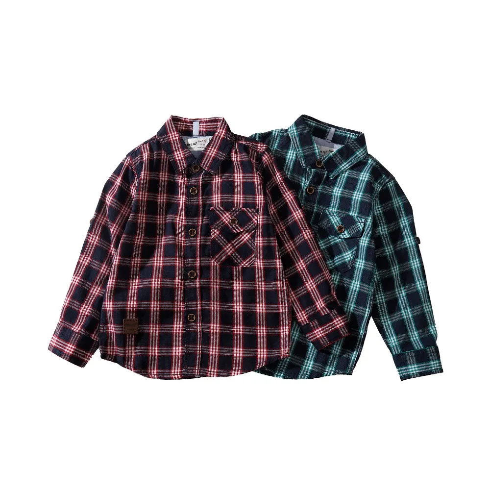 Budermmy Boys Shirt for Kids Cotton 2018 New Fashion Long-Sleeved Plaid Boy Baby Shirts Children's Casual Infant Clothing | Мать и