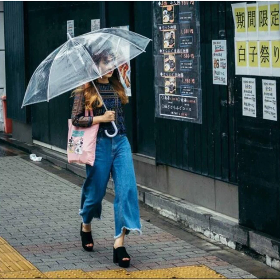 Детский прозрачный автоматический зонт от дождя Женский художественный Зонт