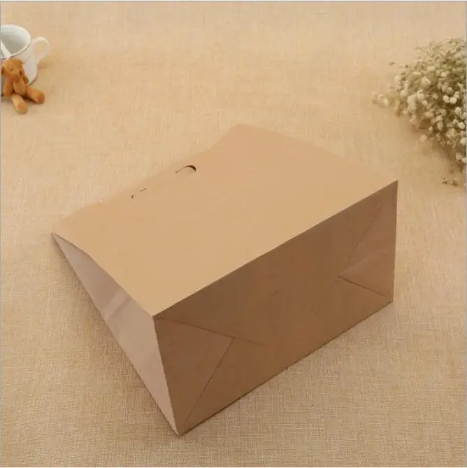 15*28*29 см 80gsm крафт бумага пакет для пищевых продуктов бумажные сумки десертный