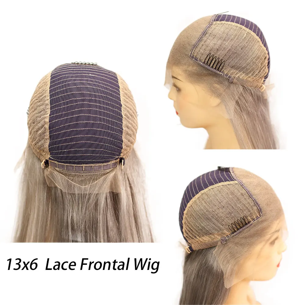 Eseewigs серебристо-серый 13x6 прозрачные парики на кружеве человеческие волосы шелковистые прямые бесклеевые парики на кружеве бразильские волосы remy 26 дюймов