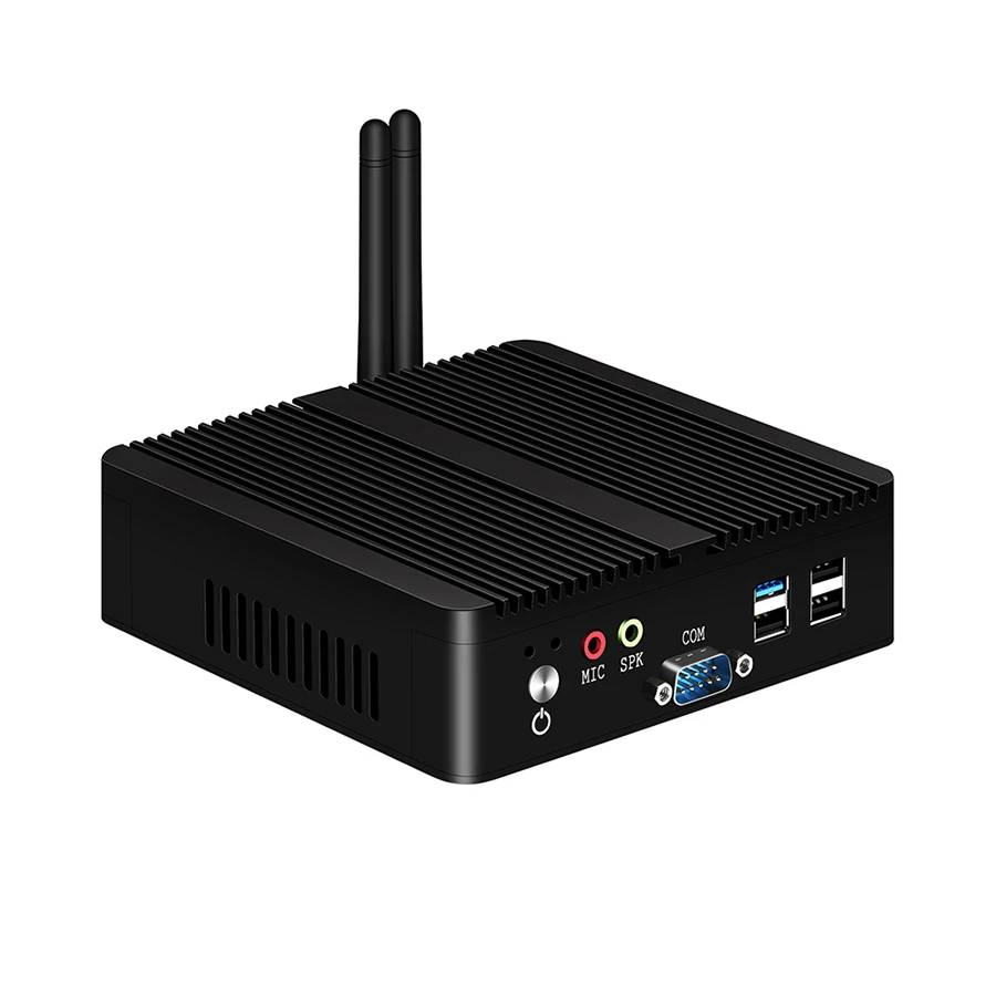 Безвентиляторный мини-ПК Celeron J1900 Dual LAN Windows 10 мини-компьютер 2 Gigabit Ethernet 2* COM Celeron N2810 WiFi HDMI VGA