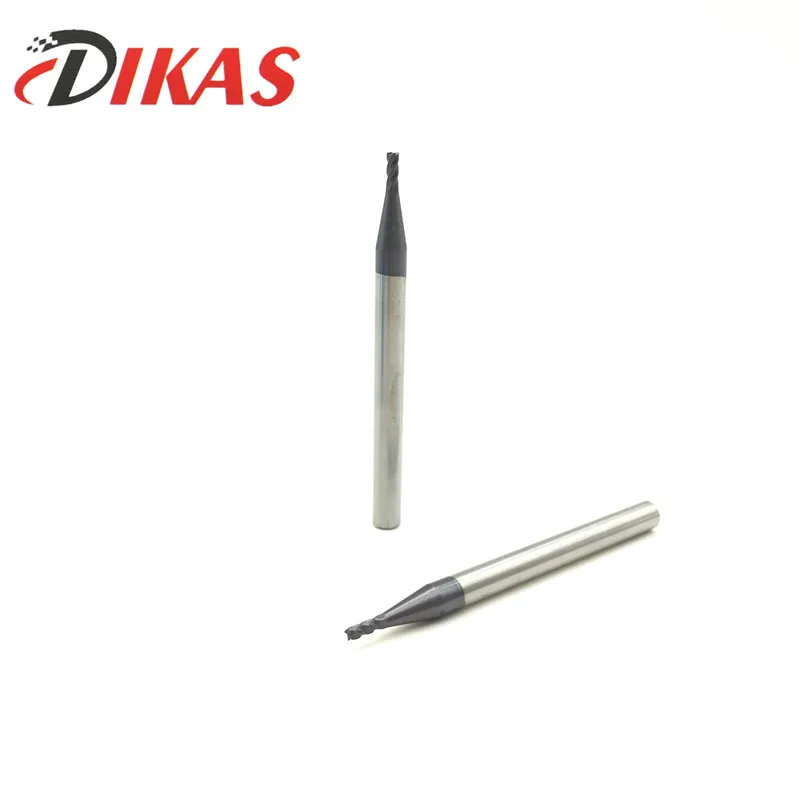 Dikas45HRC d1.5 * D4 50L 4F материал твердосплавная квадратная фреза с плоскими концами 4