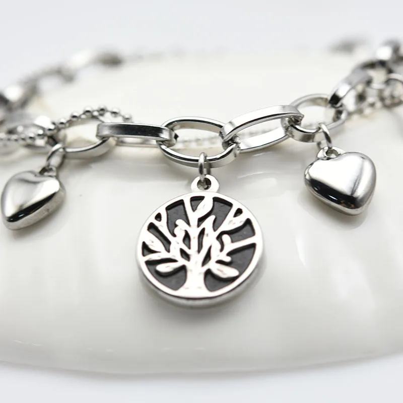 Браслеты с подвесками подвеска деревом жизни браслет для женщин из нержавеющей