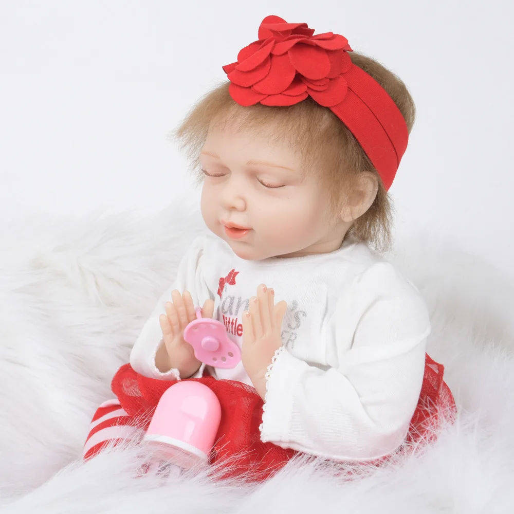 55 см Reborn Baby Doll Toys Cute Bebe Alive moher Cloth Body Kit для детей подарок на день рождения Play