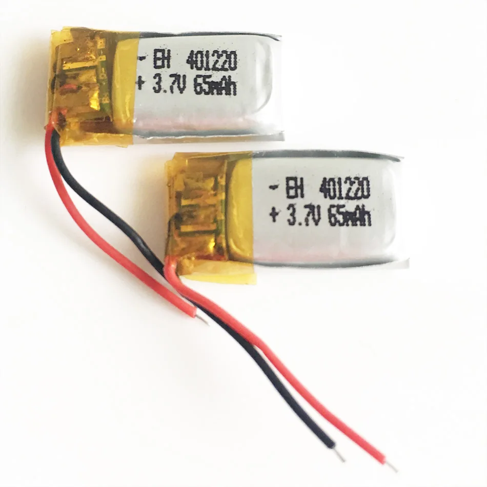 2 шт 3,7 V 65 мА/ч, 401220 литиево-полимерный lipo Перезаряжаемые Батарея li-ion для Mp3 колодки DVD электронная книга гарнитура bluetooth наушники