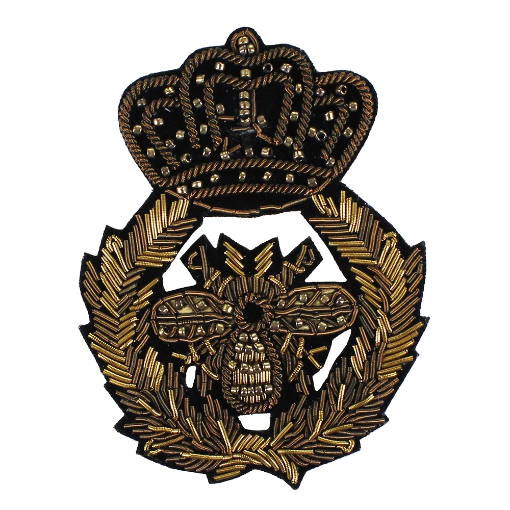 Королевская индийская шелковая Золотая Корона пчела знаки на футболку одежда