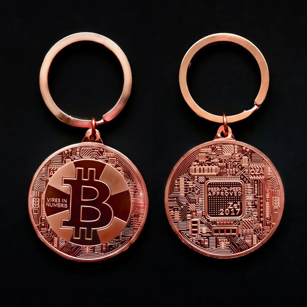 2018 Новый позолоченный Bitcoin монета брелок арт коллекция монет BTC Сувениры
