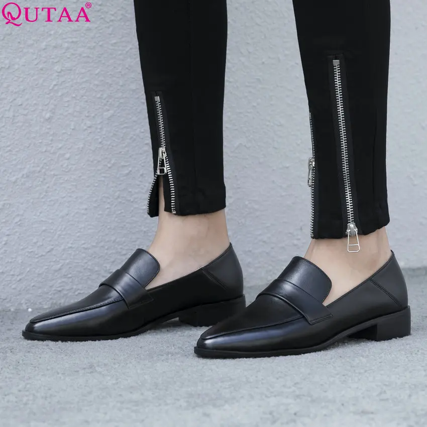 Женские туфли-лодочки QUTAA повседневные остроносые туфли на платформе с