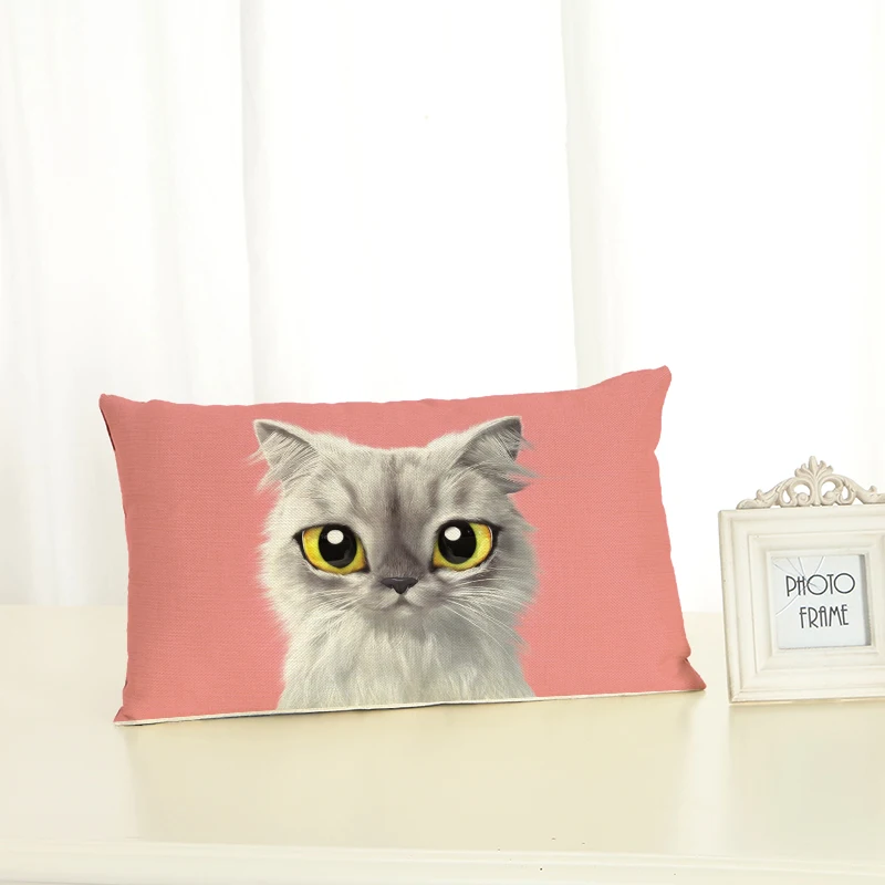 Высокое качество милый кот Домашняя одежда поясничная подушка стул наволочка
