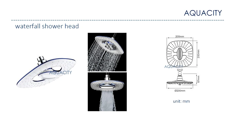 Бесплатная доставка квадратная душевая головка водопада с хромированной