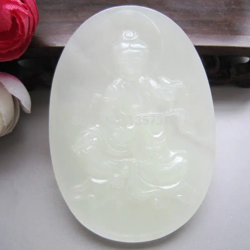 30% off Wholesale prices Fast SHIPPING N2745 100% NATURAL HAND CARVED CHINESE HETIAN NEPHRITE JADE KWAN-YIN PENDANT | Украшения и