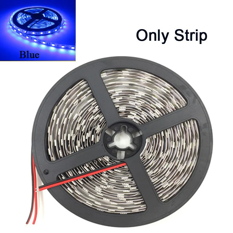 RGB белый теплый белый красный синий желтый зеленый Светодиодная лента 5050 SMD 5 м 300 светодиодный 60 светодиодный/м гибкая лента не водонепроницаемая внутренняя Декорация - Испускаемый цвет: Синий