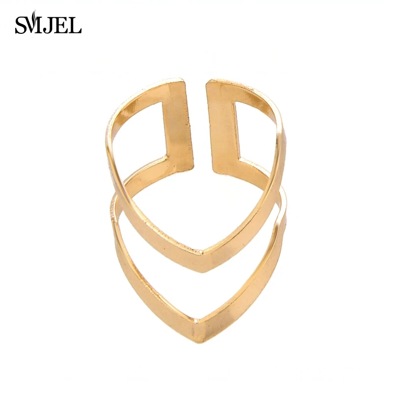 SMJEL 10 шт-R248 оптовая продажа Бохо панк двойные линии V кольца на Шевроны для женщин