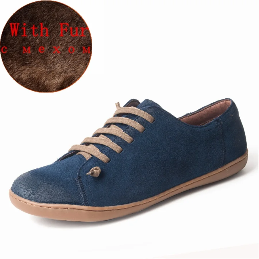blue suede with fur Мужская повседневная обувь; мужские кроссовки из натуральной кожи на плоской подошве; Роскошная Брендовая обувь на плоской подошве; лоферы на шнуровке; мокасины; мужская обувь - Цвет: blue suede with fur