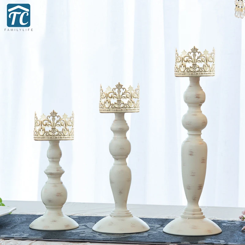 

Metal Candle Holders Rack Candles Stick Wedding Retro Table White/black Centerpiece Event Marriage Hanging Stand Dinner Decor