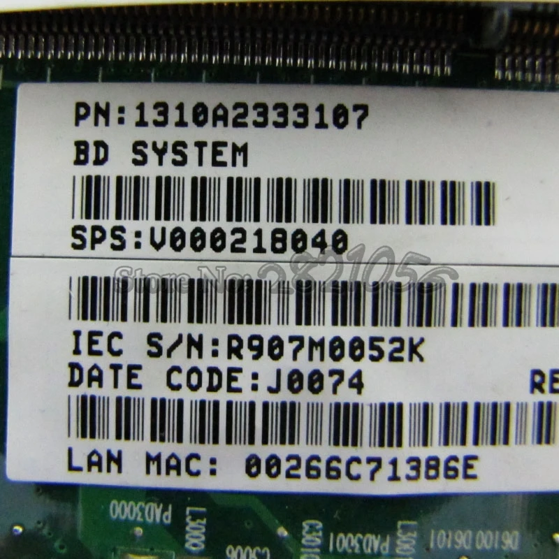 NOKOTION материнская плата для ноутбука Toshiba Satellite L650 L650D системная плата V000218040